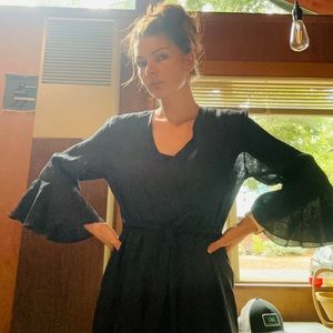 Sleeper Black Linen Luxury Dress Robe